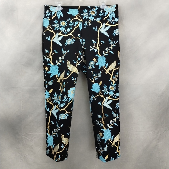 NEW Soft Surroundings Chinoiserie Foil Printed Metallic Pants - Picture 4 of 10